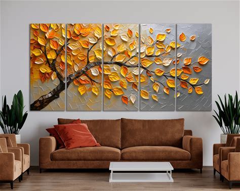 Artgeist Abstract Autumn Leaves Canvas Print